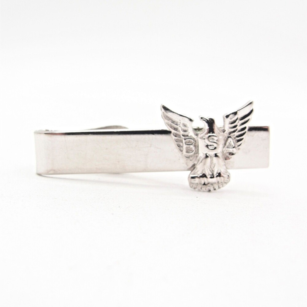 Vintage BSA Boy Scouts of America Eagle Tie Clip Bar Robbins Co Attleboro